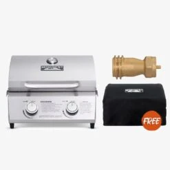 13742 | Stainless Tabletop Propane Gas Grill -Monument Grills 13742 stainless tabletop propane gas grilltabletop grill13742 cover 1 lb tank adapter 2582166