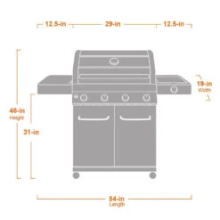 41847NG | Stainless Natural/Propane Gas Grill -Monument Grills 41847ng stainless naturalpropane gas grill4 burner grill41847ng 8638451