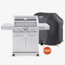 41847NG | Stainless Natural/Propane Gas Grill -Monument Grills 41847ng stainless naturalpropane gas grill4 burner grill41847ng gas grill cover free rotisserie kit 2677214
