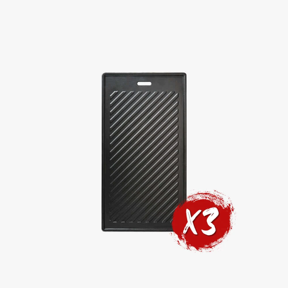 Cast Iron Plate X 3 – Turn Your Grill Into A Griddle 3 Cast Iron Plate X 3 – Turn Your Grill Into A Griddle